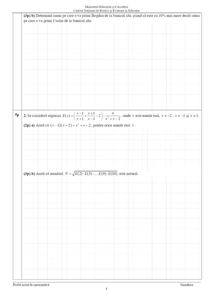 subiecte simulare matematică en 2025