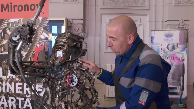 Paul Mironov, sculptorul sudor de la „Românii au talent”, care a transformat deșeurile în artă. Cum arată bufnița de fier