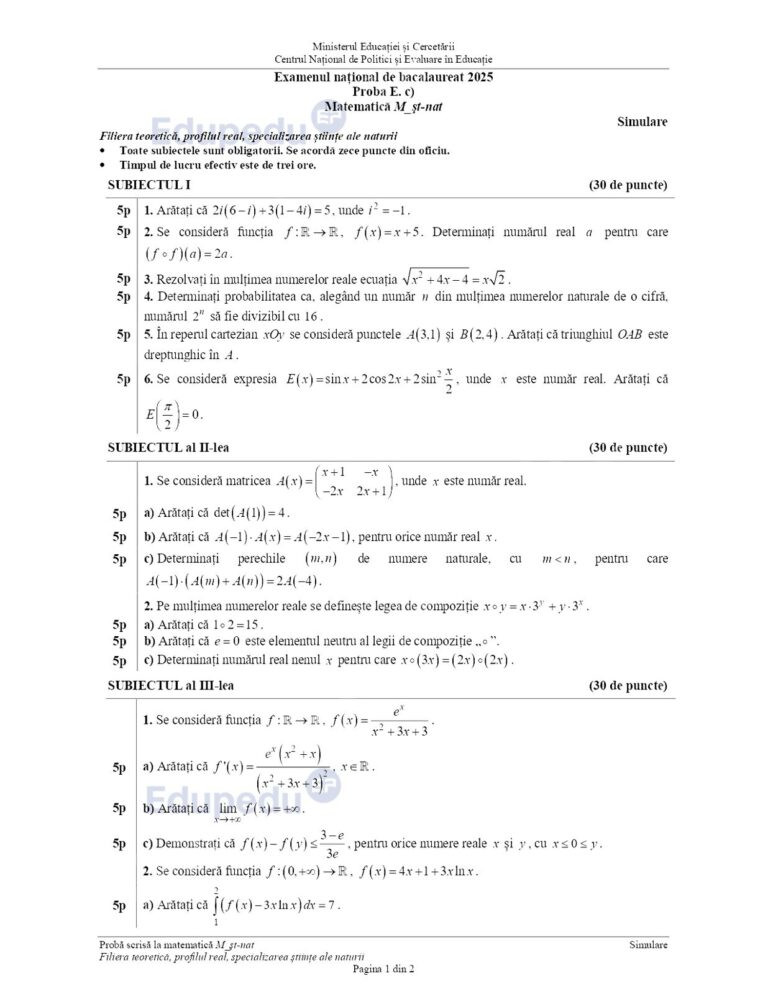 simulare mate stiinte