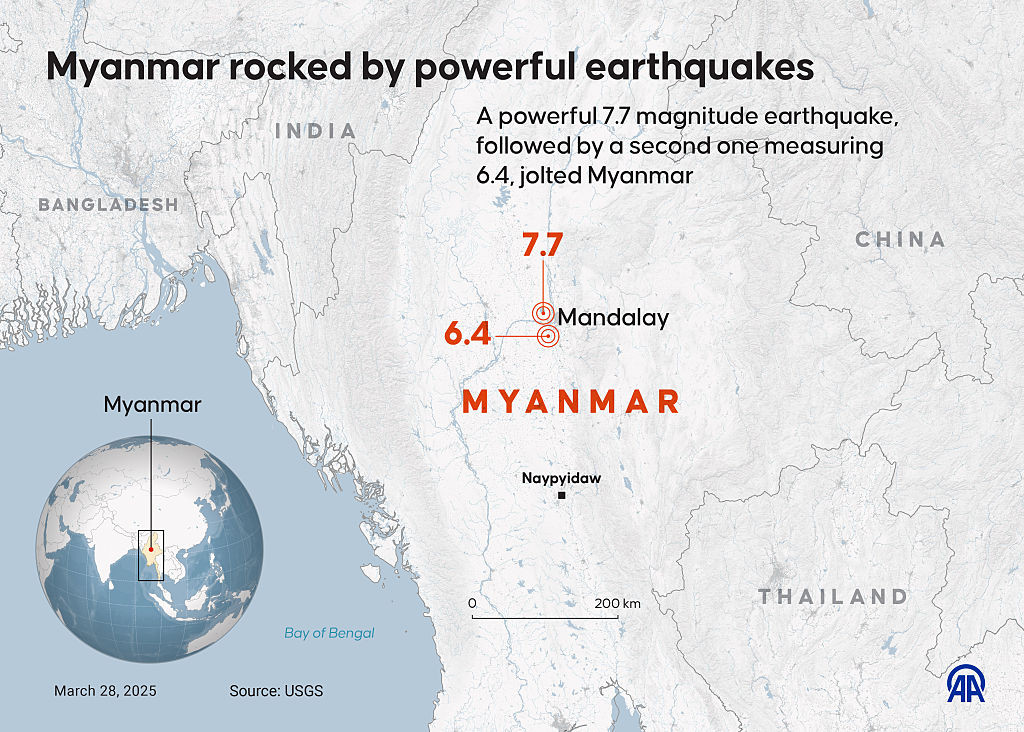 Imaginile dezastrului provocat de cutremurul extrem de puternic din Myanmar și Thailanda. Zeci de oameni, sub dărâmături FOTO