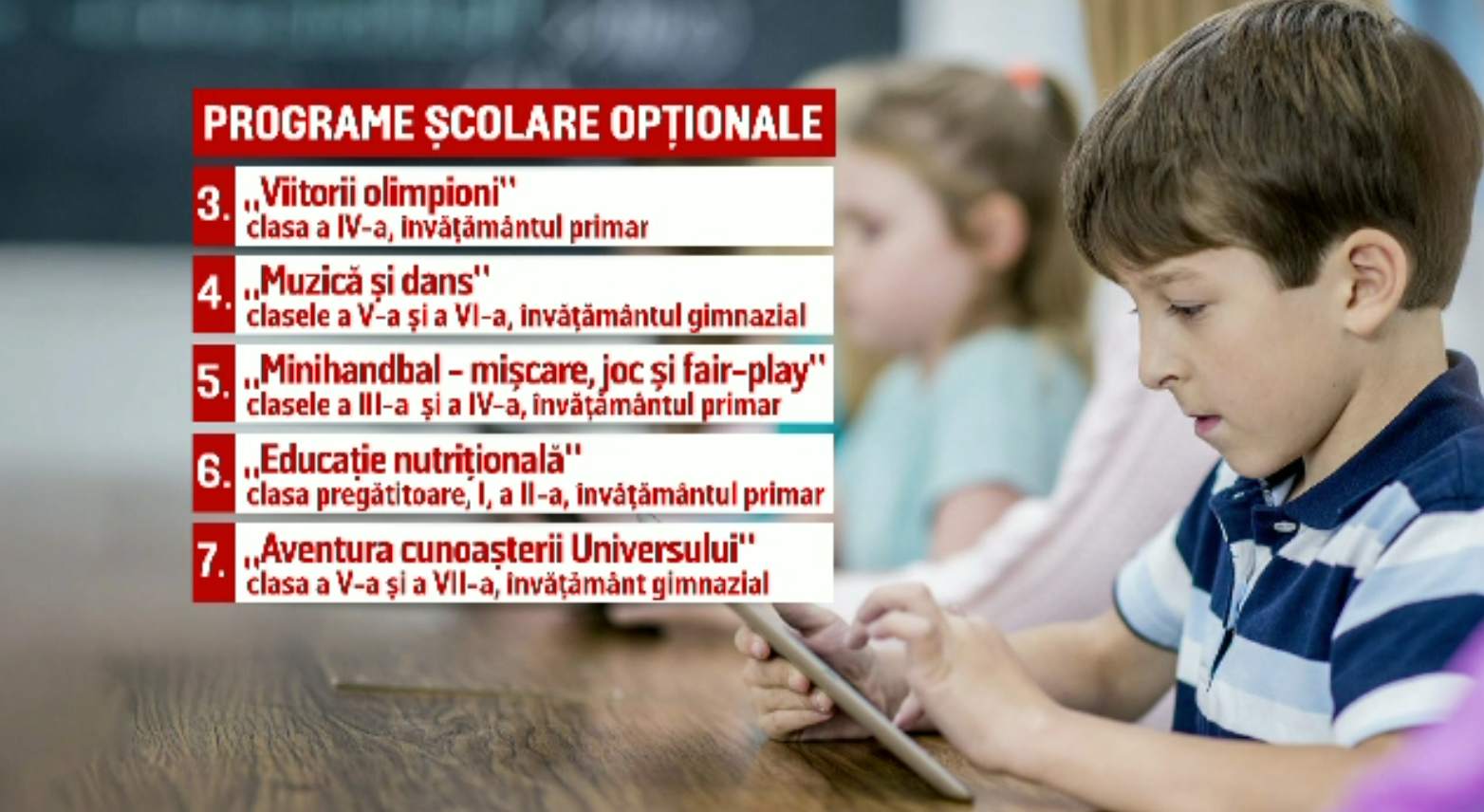 Apar noi materii opționale pentru elevi. Cele mai multe vor fi axate pe nutriție, sănătate și sport