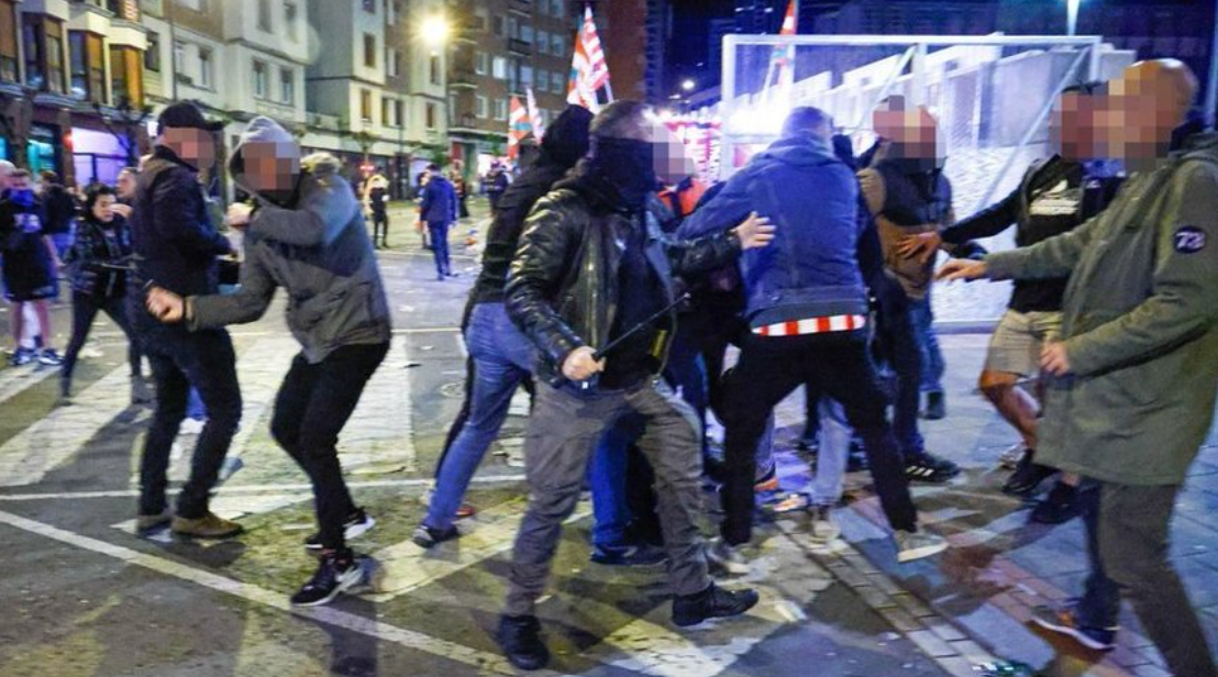 Haos la Bilbao după meciul Athletic - Rangers. Mai mulți polițiști au fost răniţi, iar şase persoane au fost reţinute