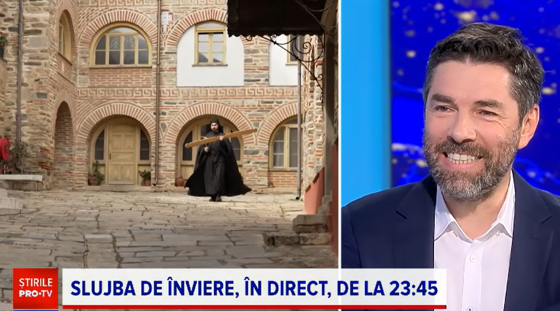 Slujba de Înviere va fi transmisă în direct la PRO TV, de la 23:45, cu Alex Dima