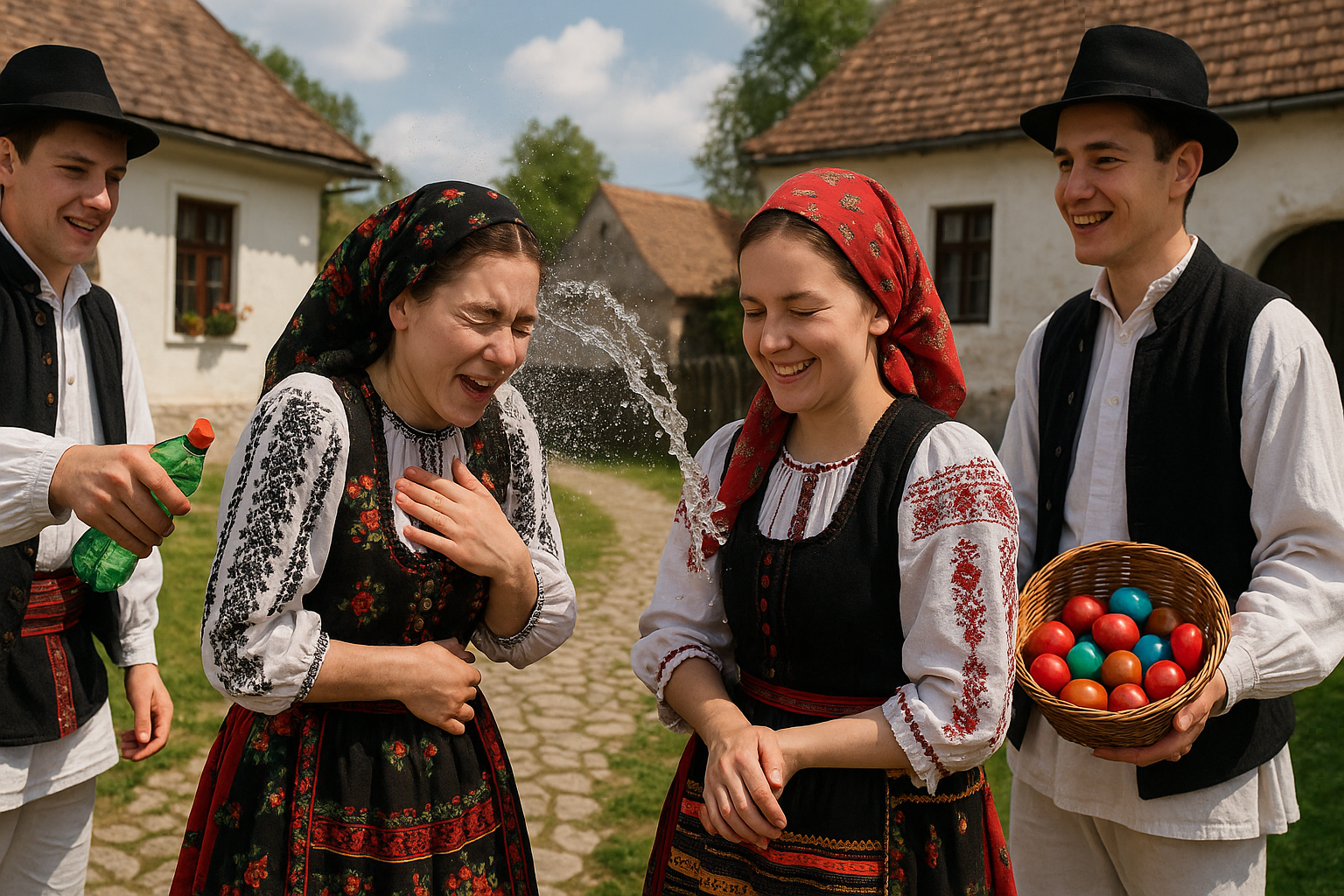 A doua zi de Paște: Obiceiul stropitului sau udatul fetelor. Semnificațiile păgâne ale obiceiului catolic preluat în Ardeal