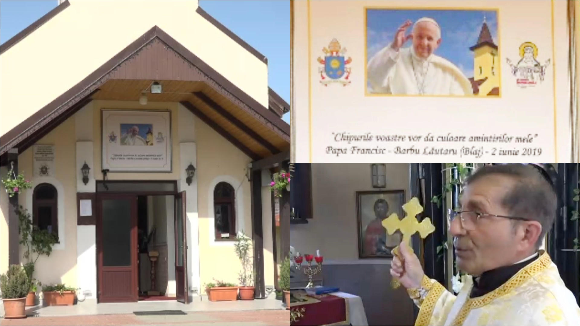 Ce se află în altarul unei biserici din România binecuvântată de Papa Francisc, în 2019: „Ne amintește mereu de prezența sa”