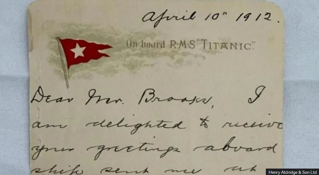 Sumă impresionantă pentru care a fost vândută scrisoarea unui supraviețuitor al Titanicului în cadrul unei licitații