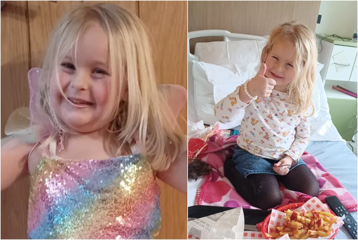 O fetiță de cinci ani din Anglia care avea dureri când strănuta și râdea a primit un diagnostic crunt