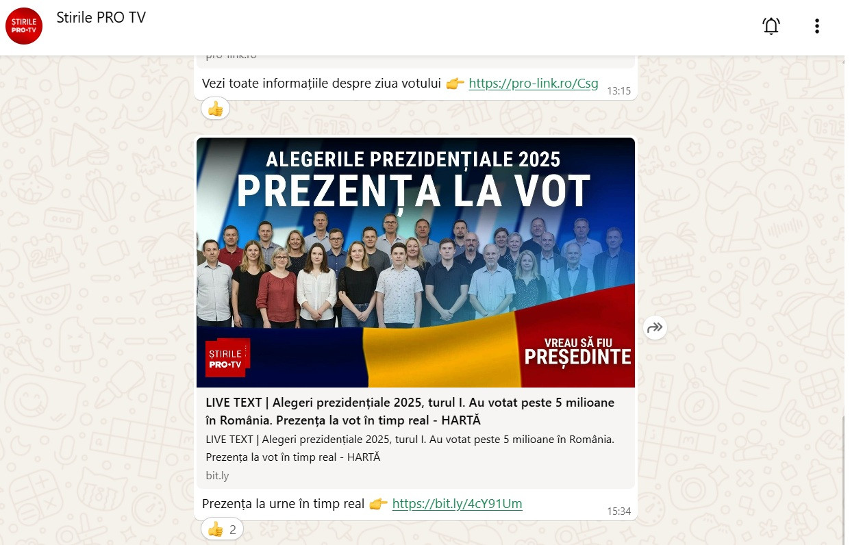 Cum te abonezi la canalul de WhatsApp Știrile PRO TV