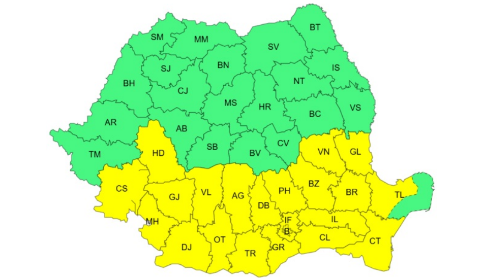 harta coduri galbene