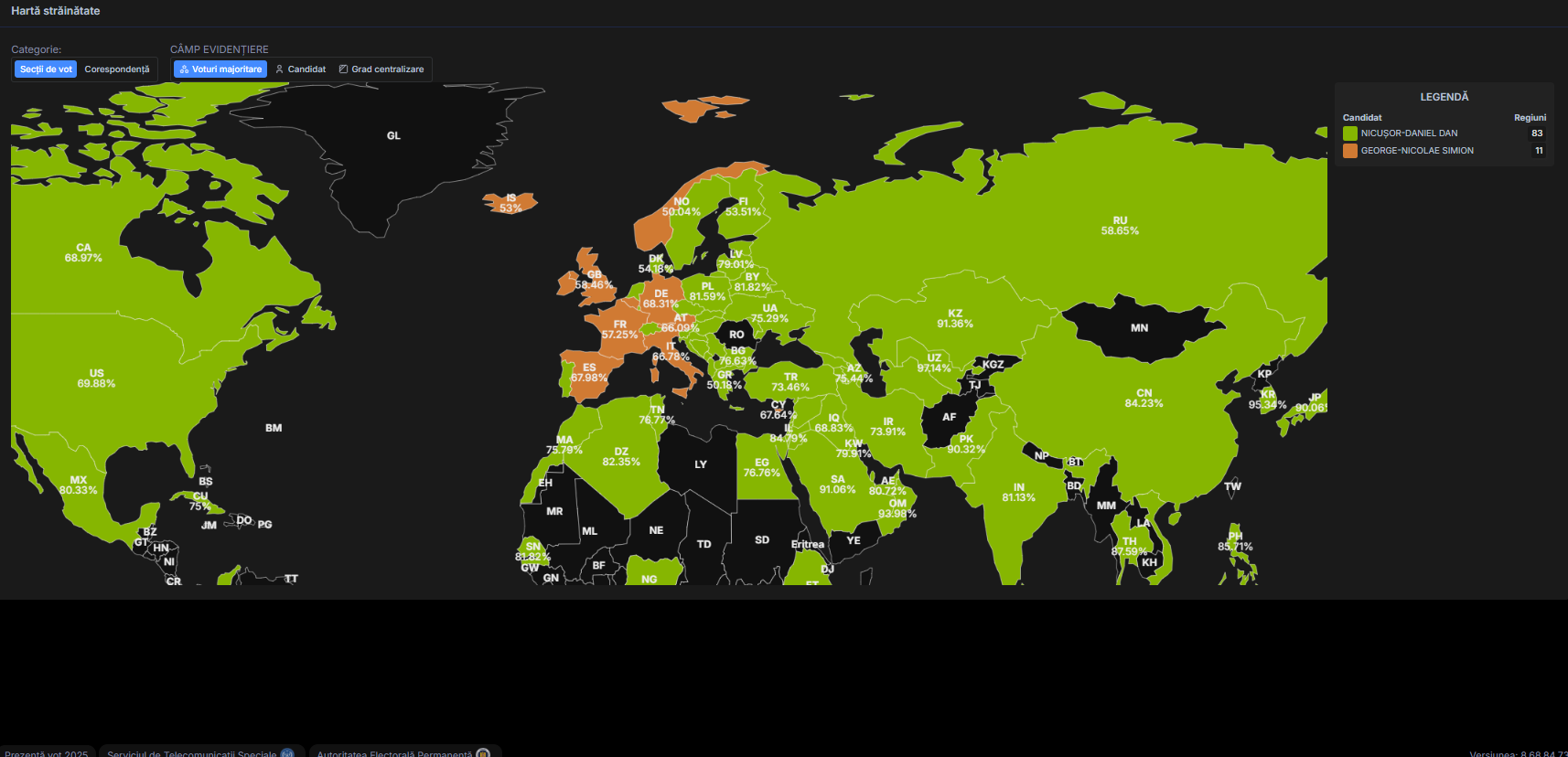 harta diaspora rezultate alegeri