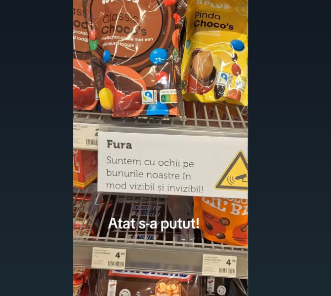 Olandezii pun mesaje în română la rafturi: ”În caz de furt, vă vom preda imediat poliției”. ”Mai mare umilință nu există”