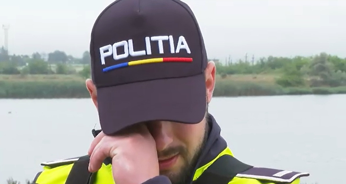Polițistul care a salvat un băiețel de la înec, din canalul Dunăre-Marea Neagră, a izbucnit în lacrimi. Cum a intervenit