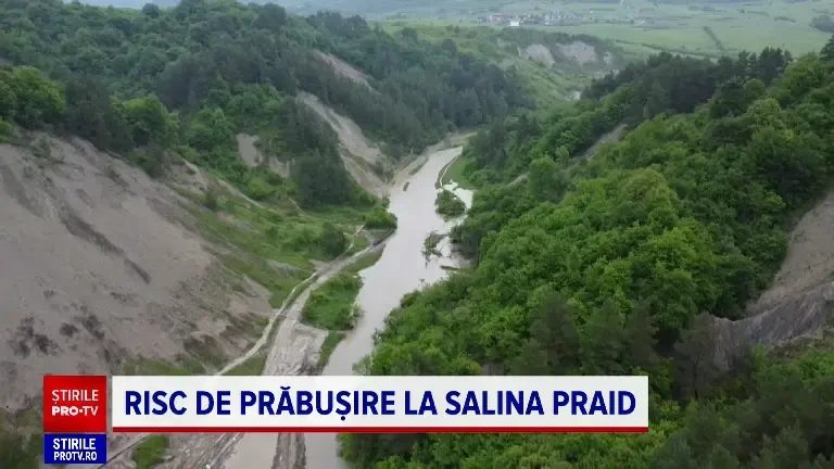 Salina Praid este în pericol de prăbușire. Albia pârâului Corund s-a surpat, iar apa a început să pătrundă în subteran