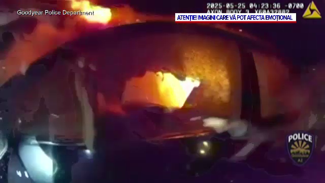 O femeie din Arizona a scăpat cu viață după ce un polițist a intervenit rapid și a salvat-o dintr-o mașină în flăcări