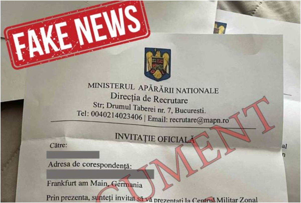 MApN avertizează: Români din diaspora au primit „ordine” false de recrutare. Este o acțiune de dezinformare
