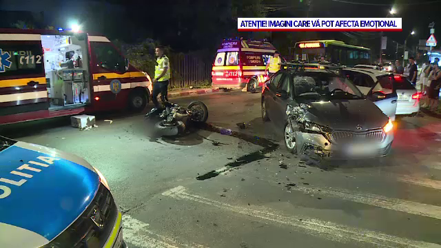 Motociclist accidentat în Voluntari. Un șofer nu i-ar fi dat prioritate. În ce stare se află