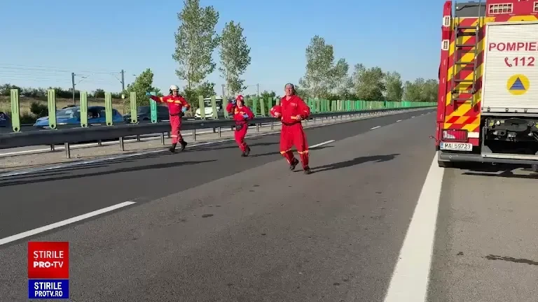 Un mort și 7 copii răniţi, după ce un autocar s-a răsturnat pe autostrada A2. A fost activat Planul Roşu de Intervenţie. FOTO