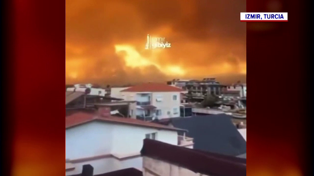 Incendii violente în provincia Izmir, agravate de caniculă și vânt. Europa se confruntă cu un val de temperaturi-record