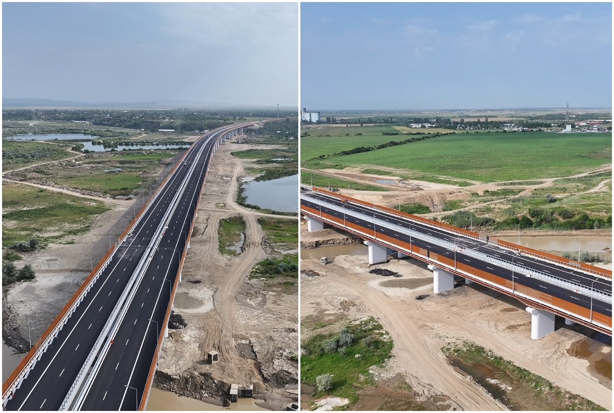 Al doilea cel mai lung pod rutier din România, deschis circulației. Are peste 1,3 km lungime