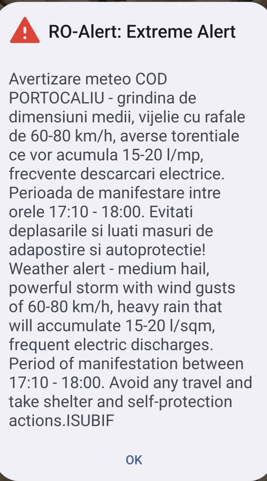 Cod roșu de vijelii și grindină de mari dimensiuni, în București. O femeie a murit, după ce un acoperiș i-a intrat în casă