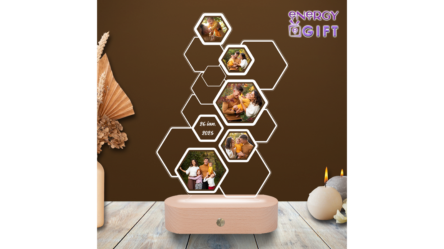 (P) Lampa LED personalizată cu poză – O amintire luminată, un cadou de suflet