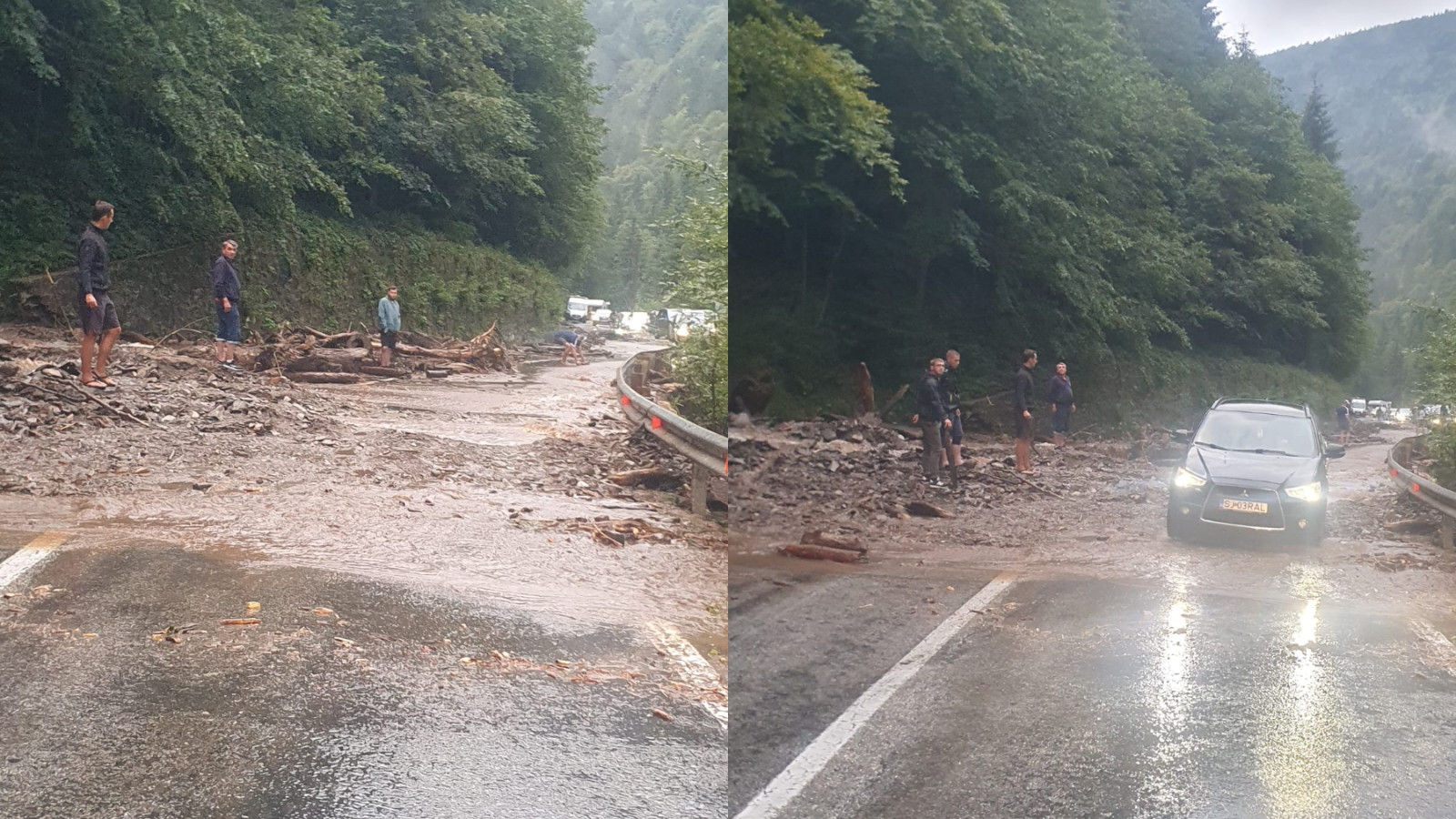 Ploaie torențială și viitură pe Transfăgărășan. Traficul a fost blocat
