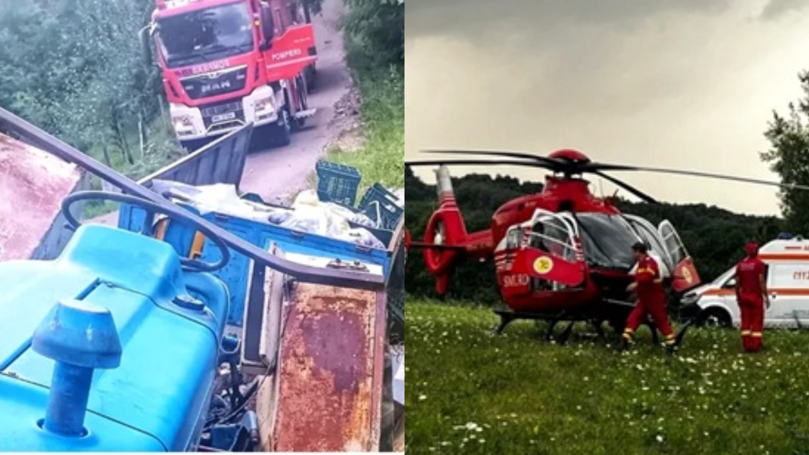 Un bărbat a murit după ce tractorul în care se deplasa s-a răsturnat, în Dâmbovița. Alte trei persoane sunt evaluate medical
