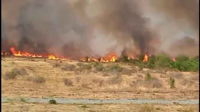 Incendiu fără precedent în orașul Târgu Jiu. 200 ha de vegetație au ars