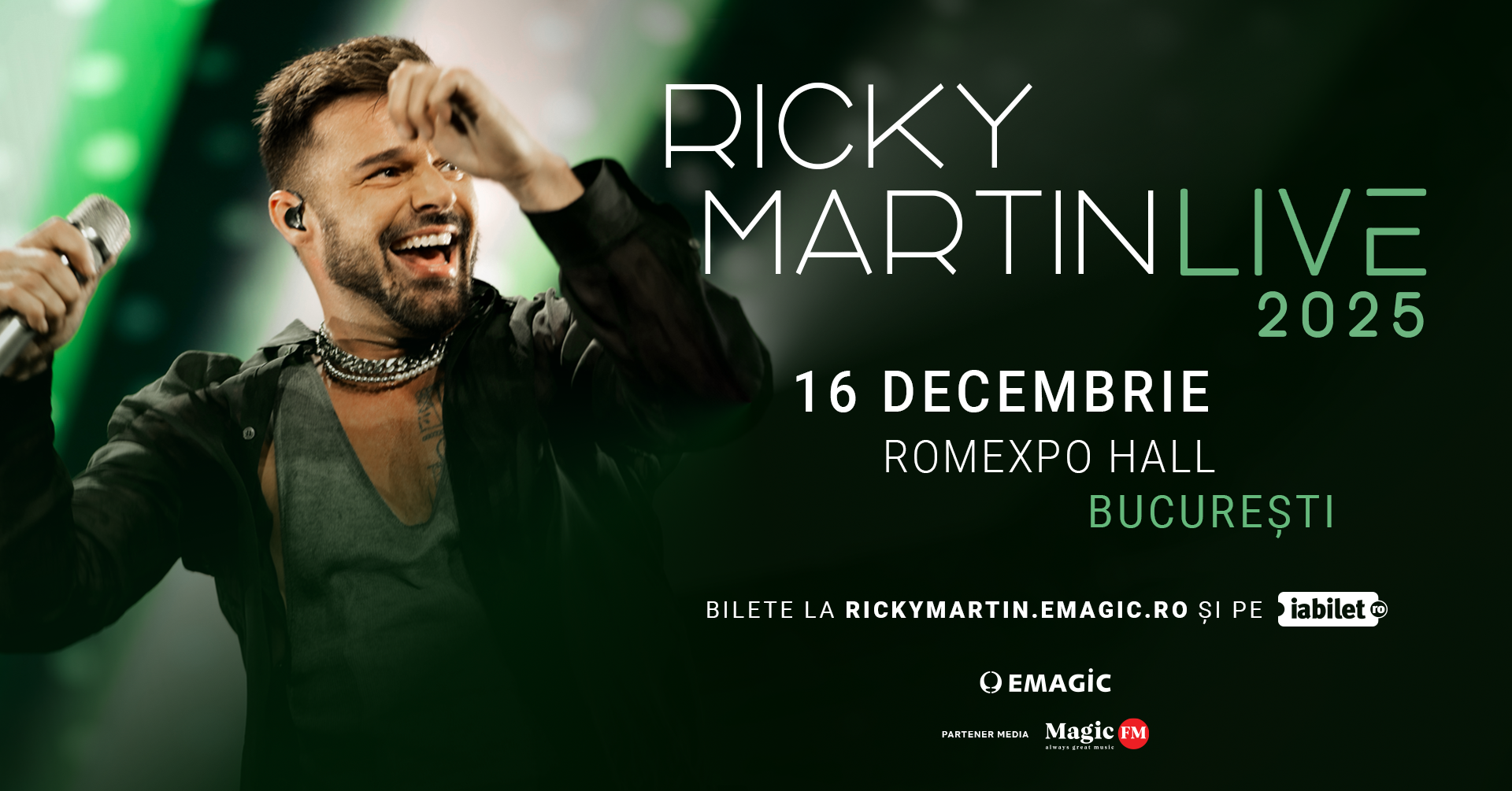 Ricky Martin vine la București. Superstarul mondial aduce show-ul „Ricky Martin live 2025” la Romexpo, pe 16 decembrie
