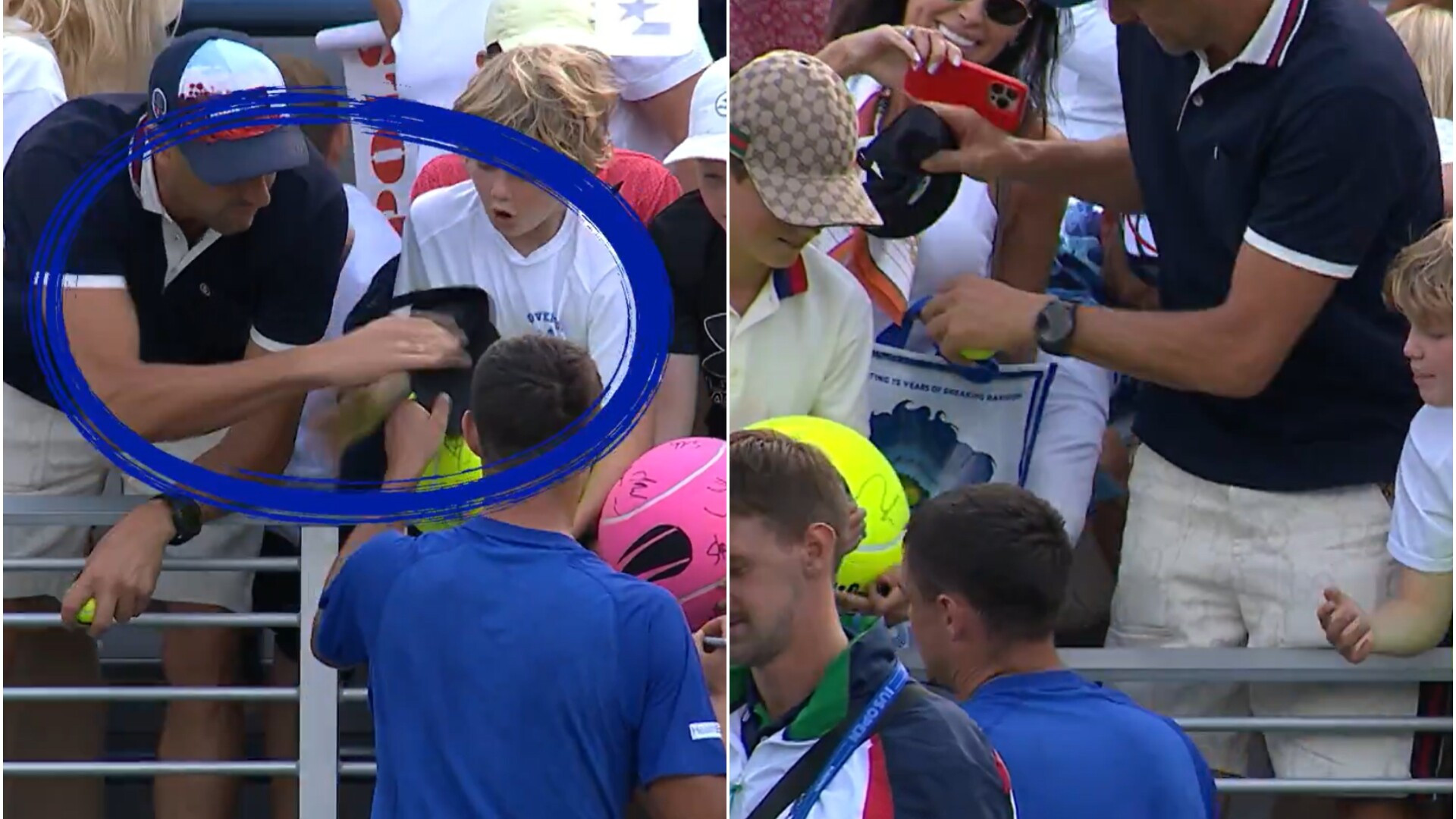 Un milionar a fost filmat în timp ce fura șapca cu autograf a unui copil, la US Open. VIDEO