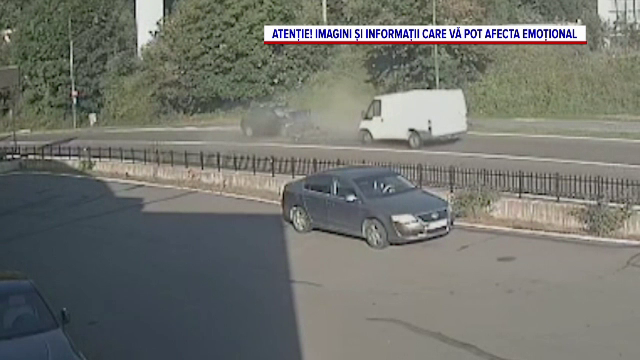 Accident cu cinci răniți, pe DN1 în Brașov. O cameră de supraveghere a surprins momentul impactului