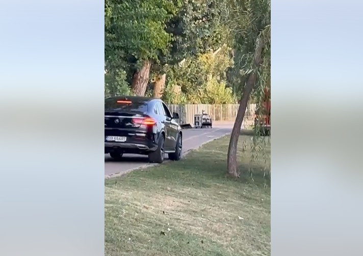 Dâmbovița: Șofer din Sibiu, filmat plimbându-se cu SUV-ul printr-un parc din Târgoviște