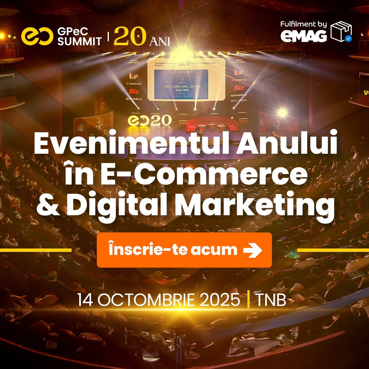 GPeC SUMMIT 14 Octombrie – ziua în care domeniile E-Commerce și Digital Marketing sărbătoresc două decenii împreună cu GPeC