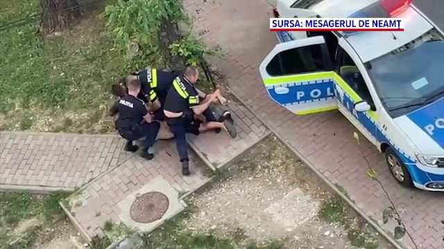 Scandal pe străzile din Piatra-Neamț. Doi prieteni de pahar, ridicați de polițiști după ce s-au luat la bătaie