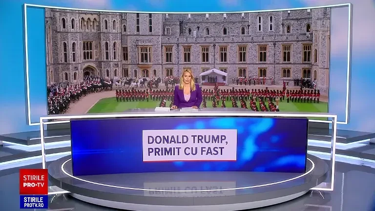 Donald Trump, tratat ca un rege la Londra. A fost plimbat cu o caleașcă aurită și cazat la Windsor. Miza vizitei în UK