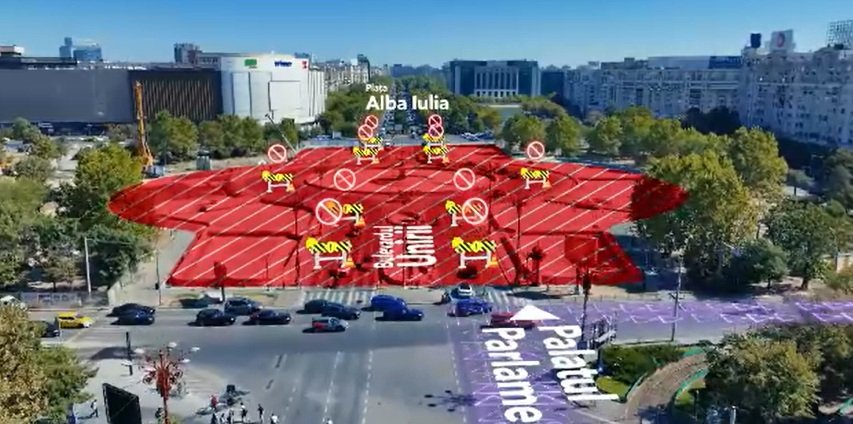 Circulația prin Piața Unirii se redeschide marți. Când ar urma să fie gata întregul proiect
