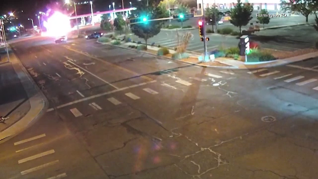 Momentul în care o mașină a explodat în timpul unei curse ilegale, în SUA. Înregistrarea, făcută publică de autorități