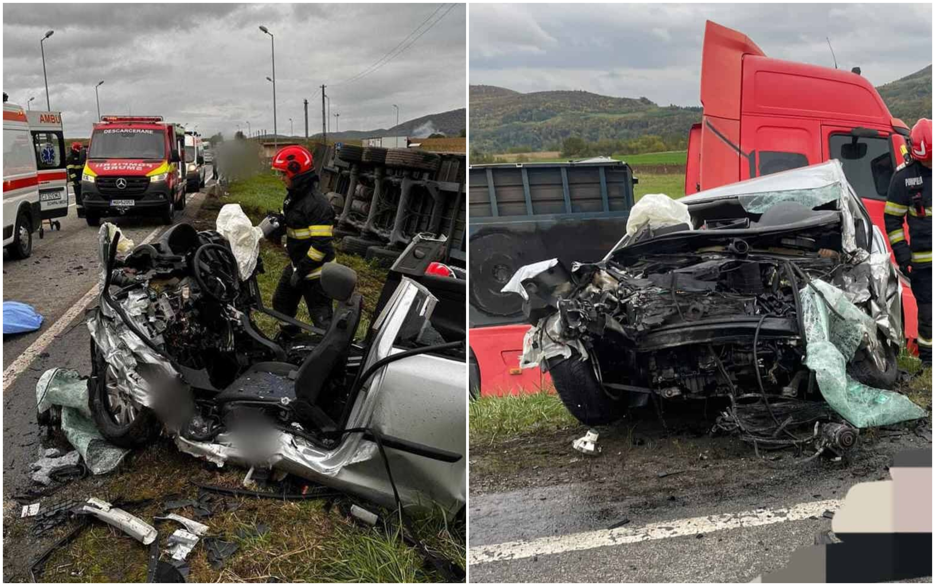 Doi tineri de 25 de ani și-au găsit sfârșitul pe o șosea din județul Cluj, după ce s-au izbit cu mașina de un camion