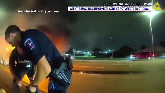 Momentul în care un polițist din SUA scoate o șoferiță dintr-o mașină care ardea. Femeia consumase alcool. VIDEO