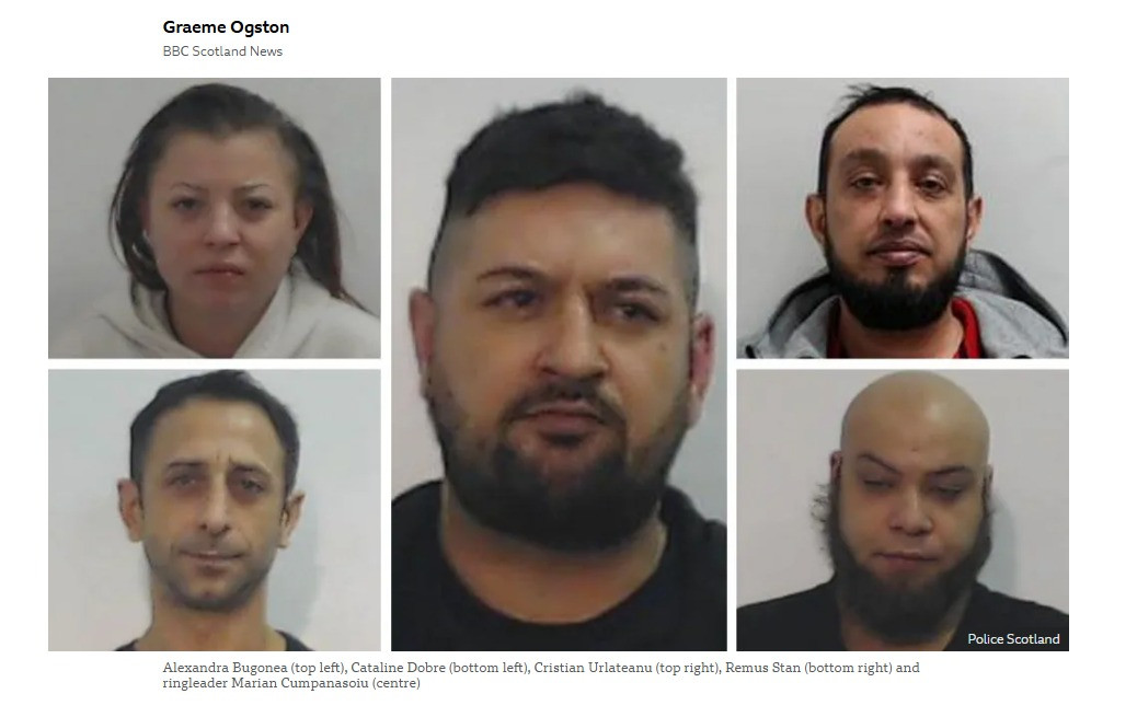 Proxeneți români condamnați în Scoția pentru abuzarea a 10 femei. Liderul, descris drept „șmecher”, cânta P.I.M.P. în mașină