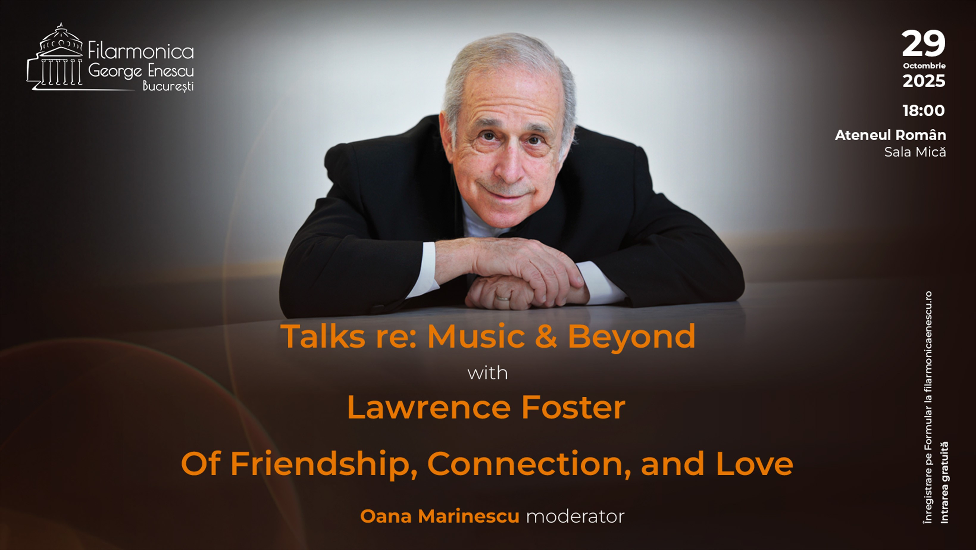 Lawrence Foster revine la Ateneul Român pentru seria Talks și două concerte extraordinare