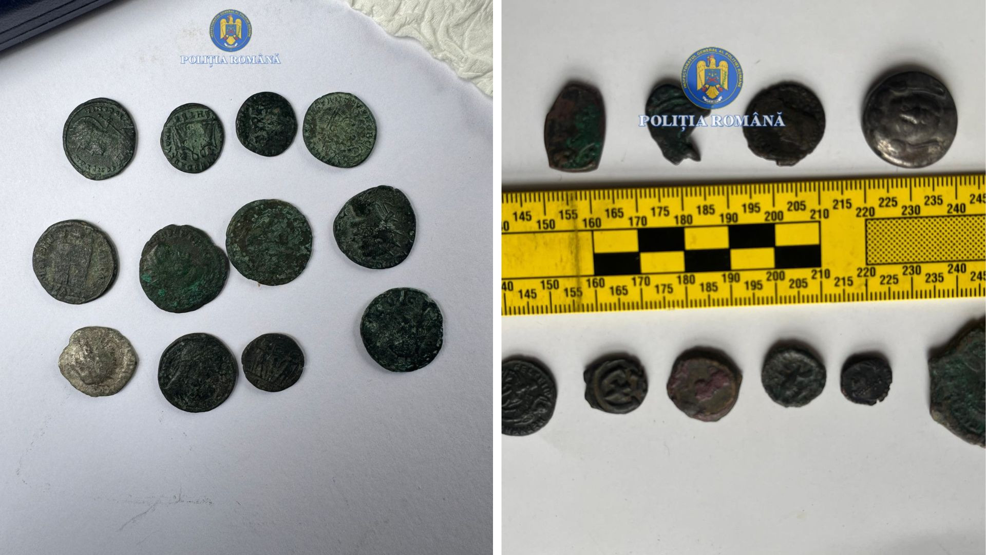 „Comoara” găsită de polițiști acasă la un angajat al unui muzeu, de unde dispăruseră şapte monede medievale româneşti