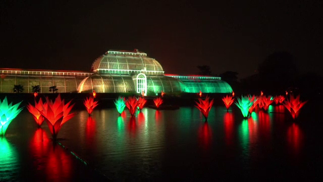 Peste un milion de leduri cu energie din bio-combustibili luminează grădina botanică Kew din Londra. Perspectivă uimitoare