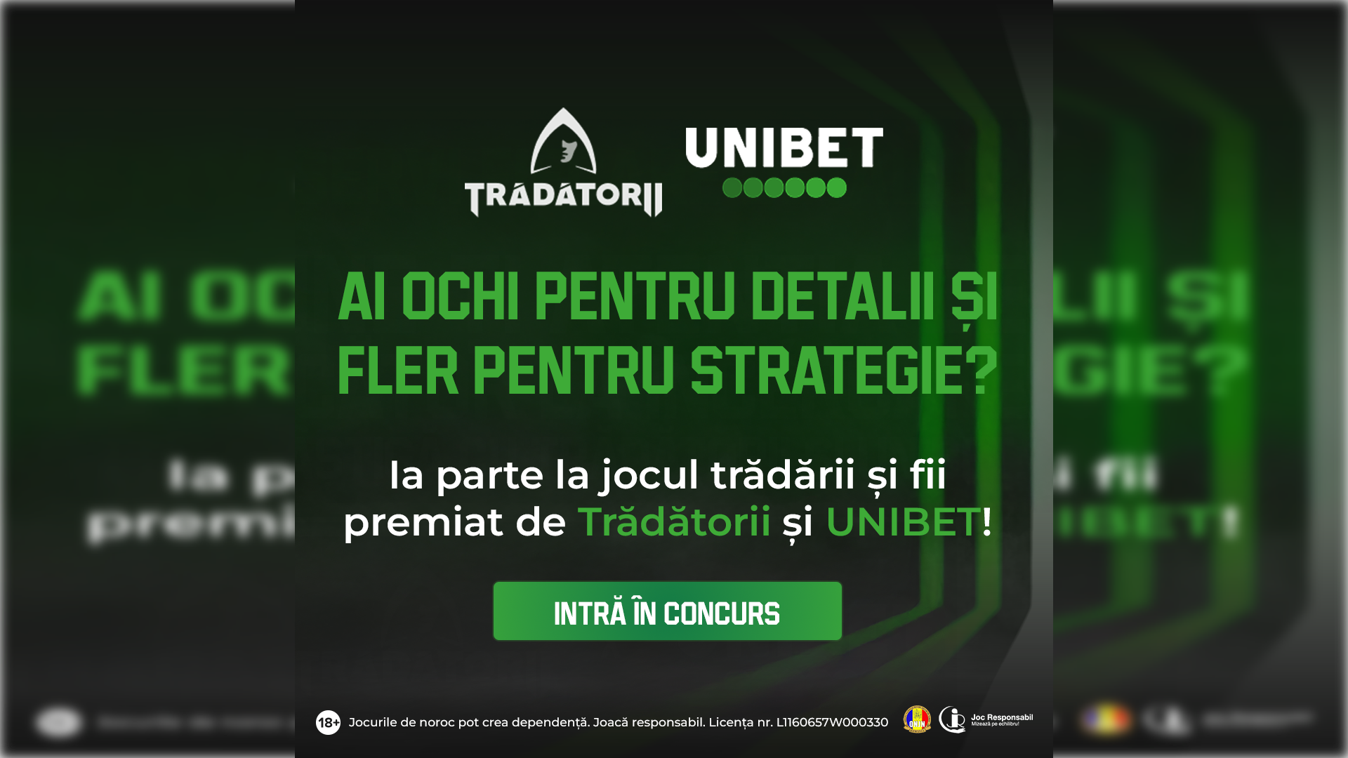 (P) Ai ochi pentru detalii și fler pentru strategie? Ia parte la jocul trădării și fii premiat de Trădătorii și UNIBET