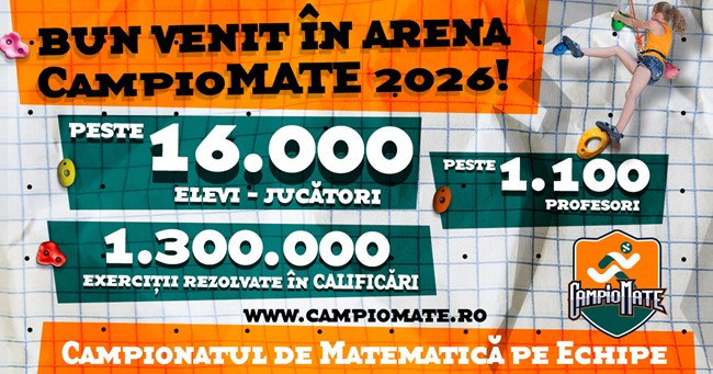 CampioMATE – Campionatul național de matematică pe echipe - bilanțul înscrierilor și al CALIFICĂRILOR pentru Ediția 2026