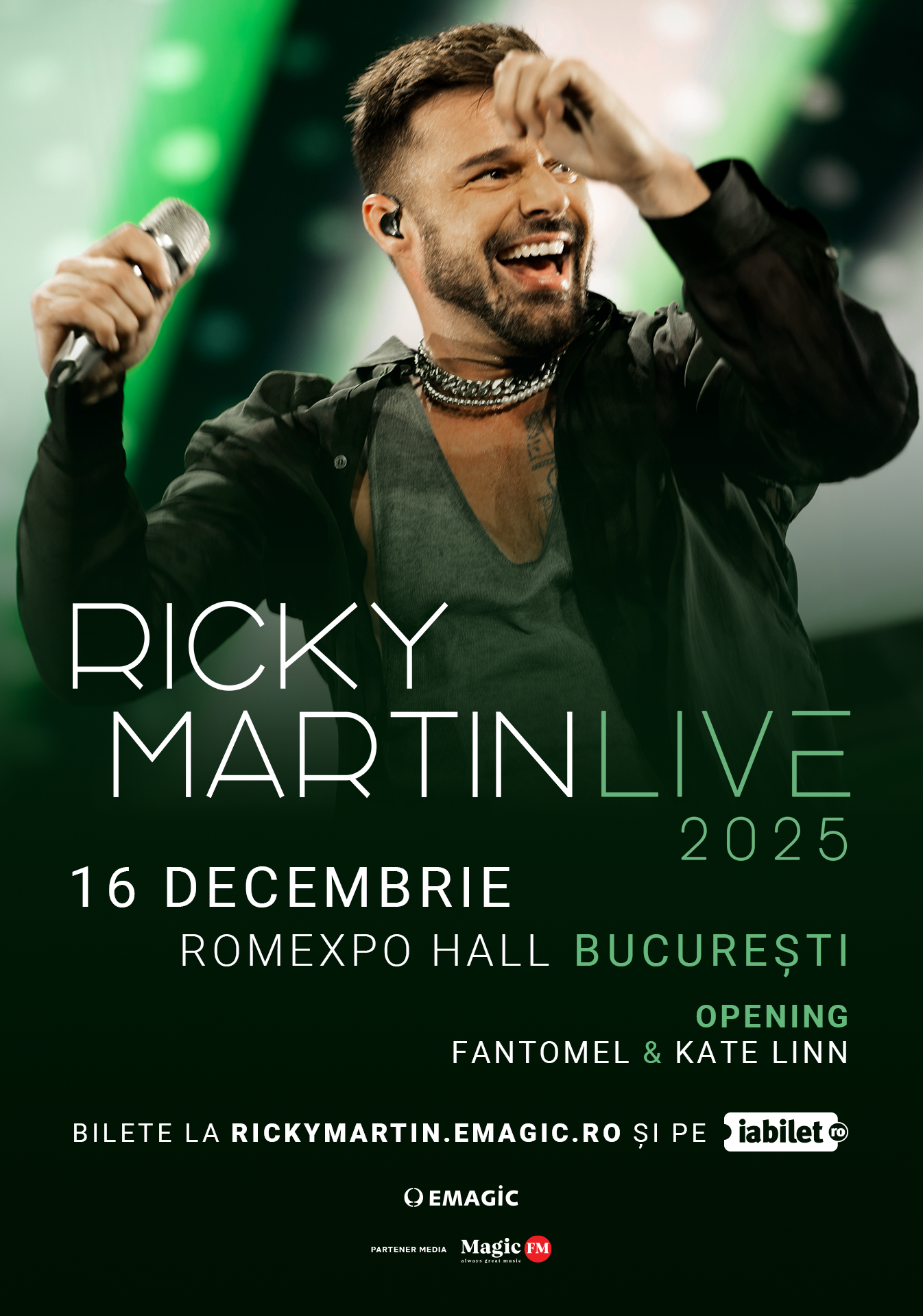 Program și regulament de acces RICKY MARTIN LIVE - Romexpo (Pavilionul B), 16 decembrie 2025