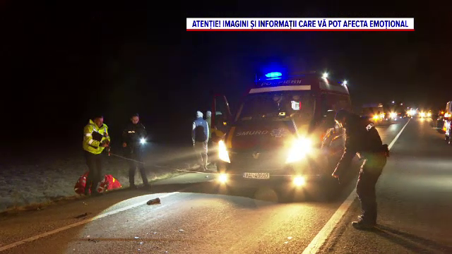 Accident grav în județul Bistrița-Năsăud. Un pieton a fost lovit mortal de un microbuz, după ce un camion a reușit să-l evite