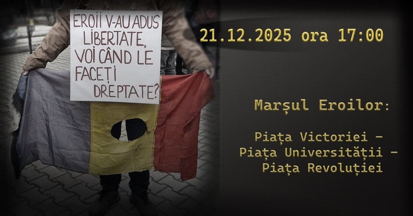 Marş memorial pe 21 decembrie, de la Piaţa Victoriei la Piaţa Revoluţiei: „Dosarul victimelor din 1989 este o ruşine”