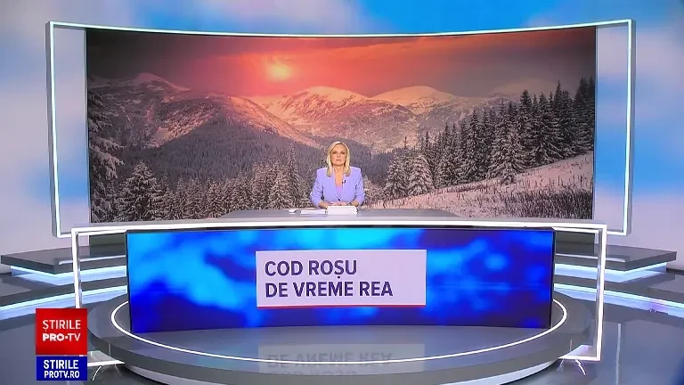 Cod roșu de viscol în zonele înalte din 11 județe. Vântul suflă cu peste 120 km/h, iar traseele montane sunt periculoase