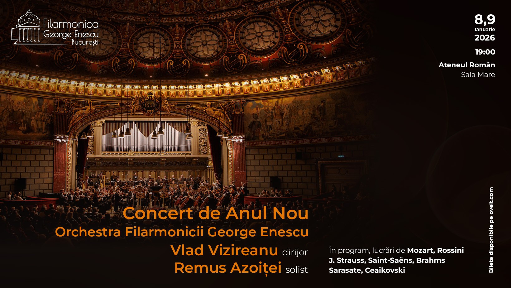 Biletele la concertele de Anul Nou ale Filarmonicii „George Enescu” s-au epuizat în 30 de minute